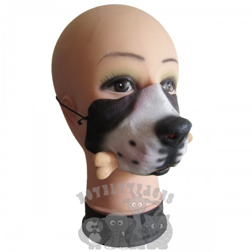 Dog with Bone Half Face Mask